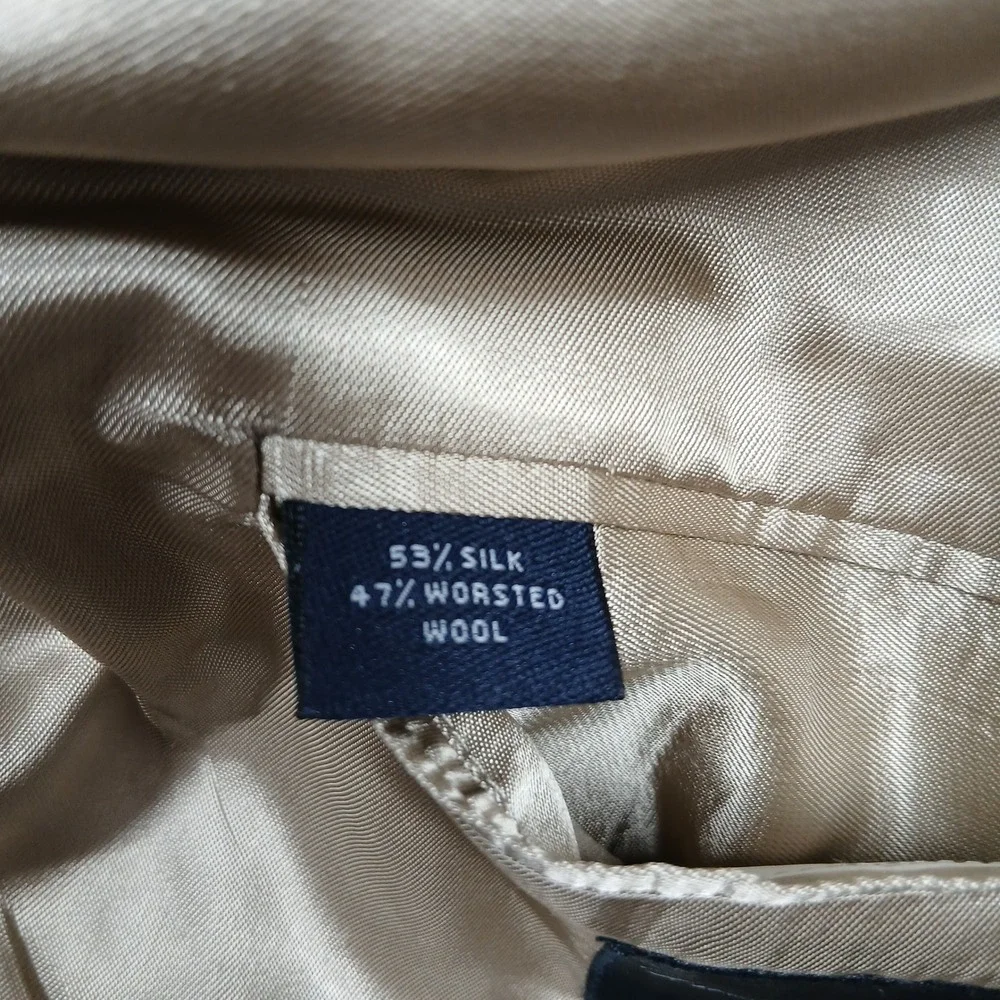 Brooks Brothers Men's Blazer 44L Beige‎ Houndstooth Two Button Wool Sport Coat